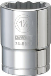 DeWALT DWMT74596OSP Drive Socket, 1-1/8 in Socket, 3/4 in Drive, 12-Point, Vanadium Steel, Polished Chrome